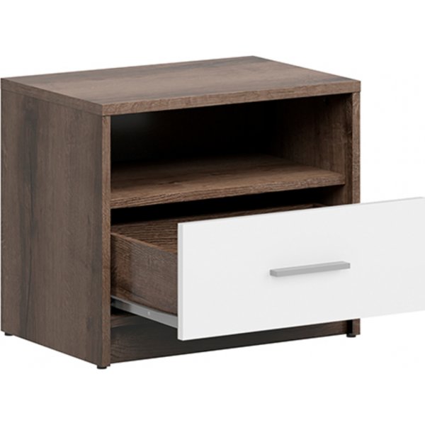 Nepo Plus nattbord - M�rk eik/hvit