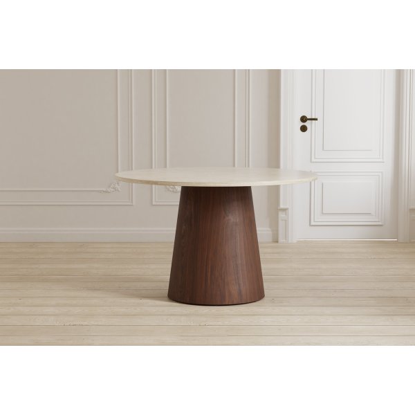 Spisebord Lanzo Ø120 cm - mokka/travertin-look Spisebord Lanzo Ø120 cm - mokka/travertin-look