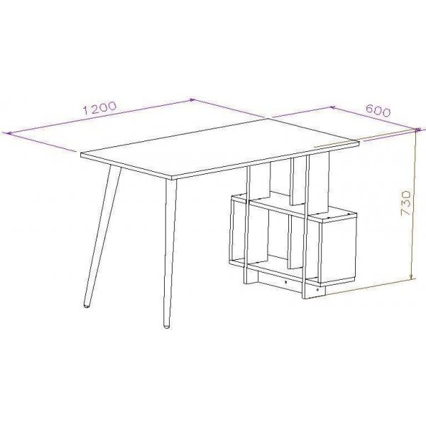 Lagomood skrivebord - Eik/hvit