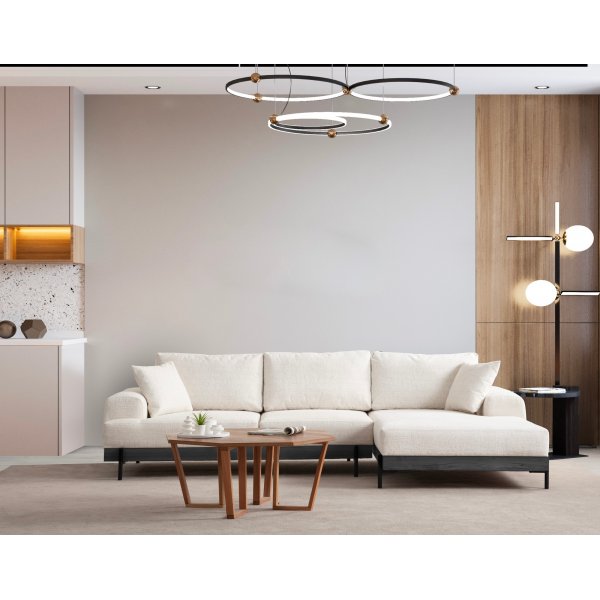 Eti divan sofa høyre - Hvit/svart Eti divan sofa høyre - Hvit/svart