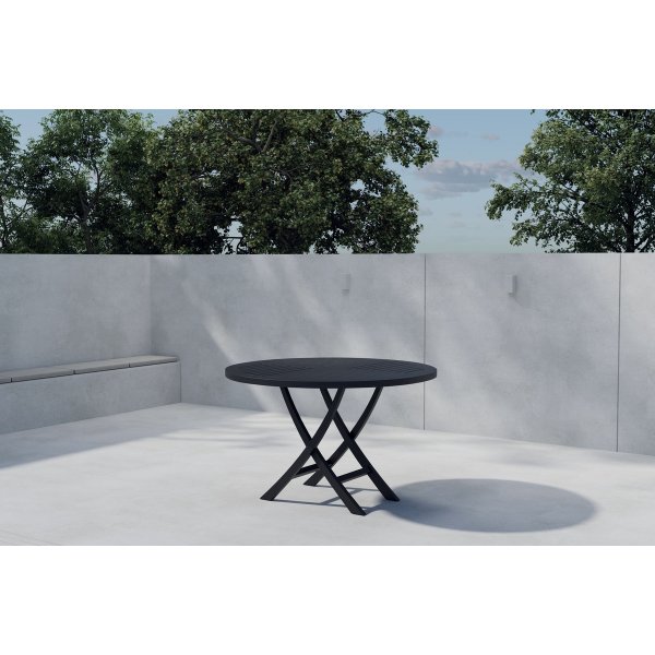 Spisebord Kenya rundt �120 cm - svart teak