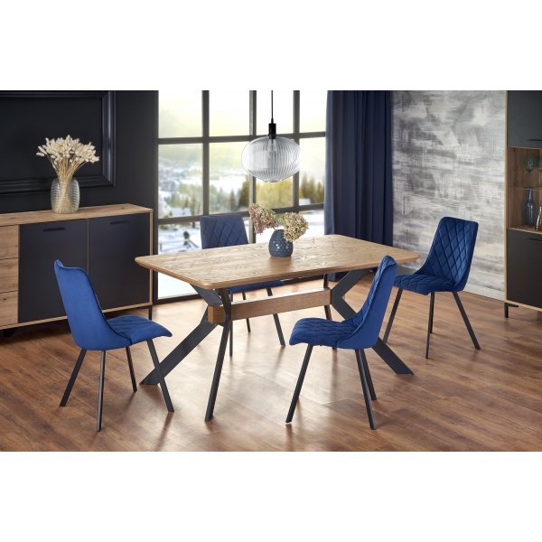 Bermuda spisebord 160-220 cm - Eik/sort Bermuda spisebord 160-220 cm - Eik/sort