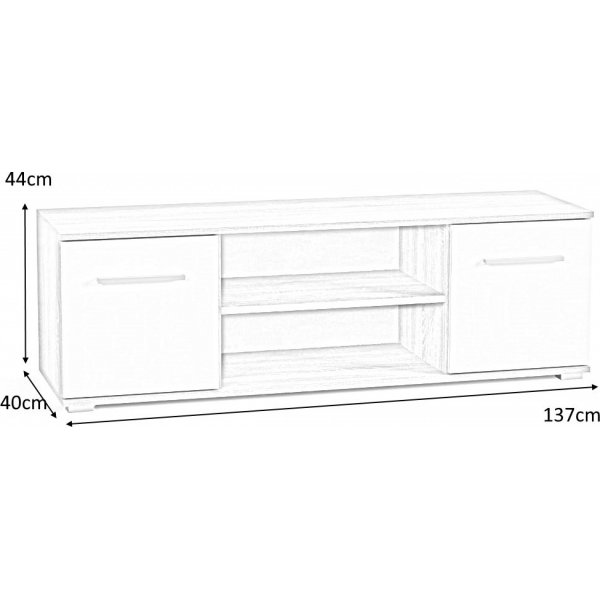 Multimediabenk Abdel - Hvit/eik Multimediabenk Abdel - Hvit/eik