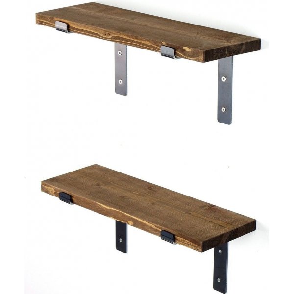 Lamba vegghylle 3 - Svart/valnøtt Lamba vegghylle 3 - Svart/valnøtt