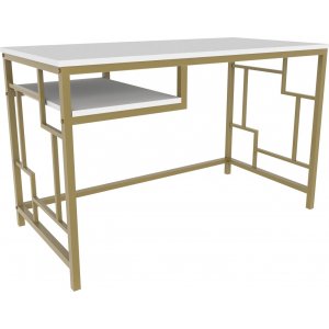 Kennesaw skrivebord 120 x 60 cm - Gull/hvit