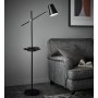 Linear gulvlampe med USB - Svart