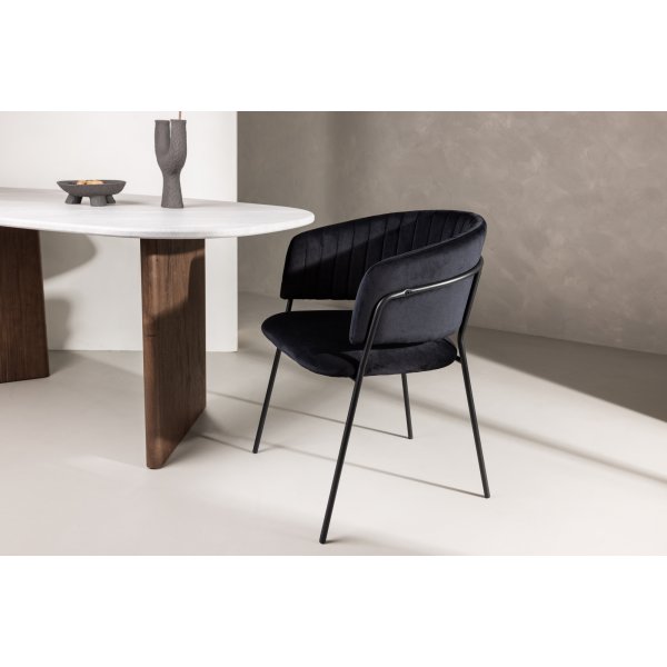 Selma spisestuestol - Sort flyel