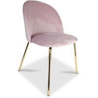Giovani velvet stol - Rosa/Messing
