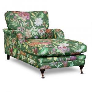 Howard Spirit divan lenestol i blomsterstoff - Eden Parrot Green