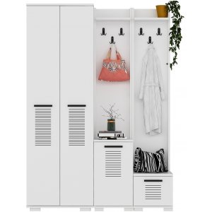 Asimo kleshenger 130 x 44,6 x 183 cm - Hvit Asimo kleshenger 130 x 44,6 x 183 cm - Hvit