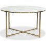 Palasso sofabord 80 cm diameter - Messing / lys marmorering