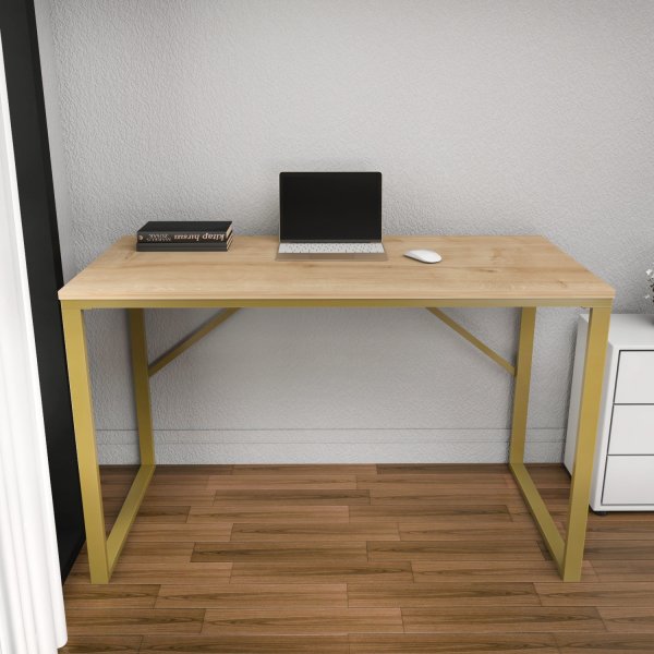 Layton skrivebord 120 x 60 cm - Gull/eik Layton skrivebord 120 x 60 cm - Gull/eik