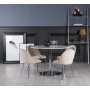 Plaza spisegruppe, marmorbord med 4 st Plaza flyelstoler - Beige/Hvit/Krom