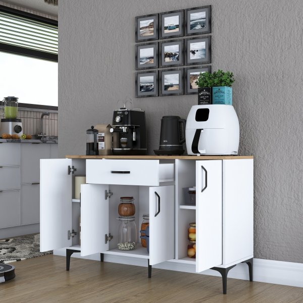 Jericho skjenk 136 - Hvit/valnøtt Jericho skjenk 136 - Hvit/valnøtt