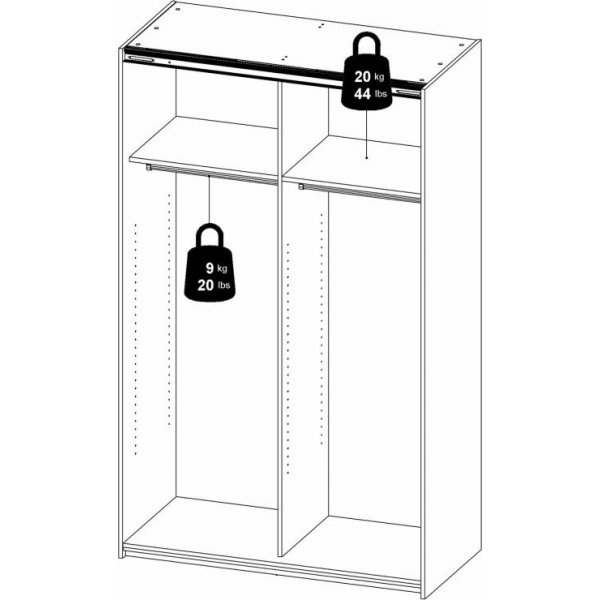 Verona smal garderobe - Hvit Verona smal garderobe - Hvit