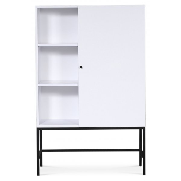 Stilo V.2 highboard - Hvit / Svart metall