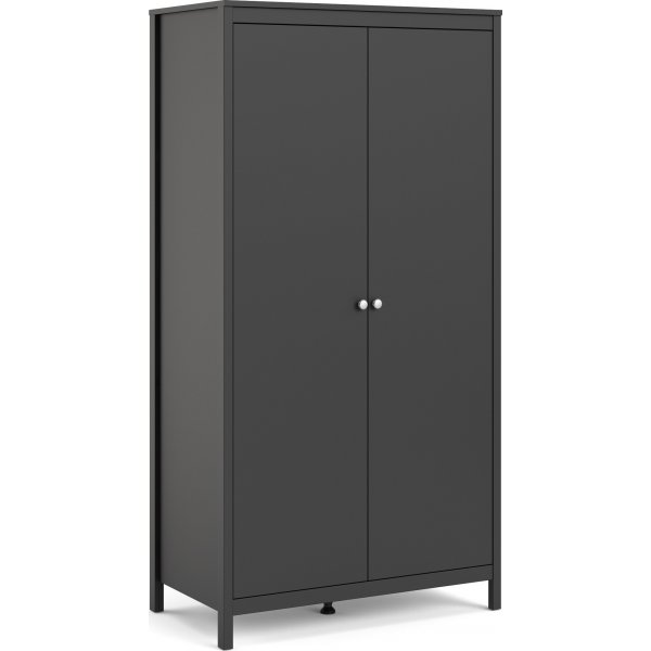 Madrid garderobe med 2 drer - Sort