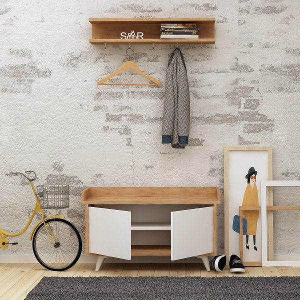 Arasso gangmøbel - Eik/hvit Arasso gangmøbel - Eik/hvit