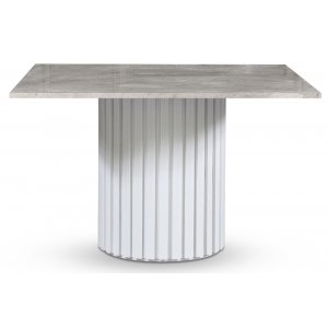 Empire spisebord - Gr marmor / Hvit lamell trefot