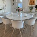 Kundebilde Cecilia spisebord rundt Ø150 cm - Hvit/krom: Nydelig bord , flott kvalitet ....