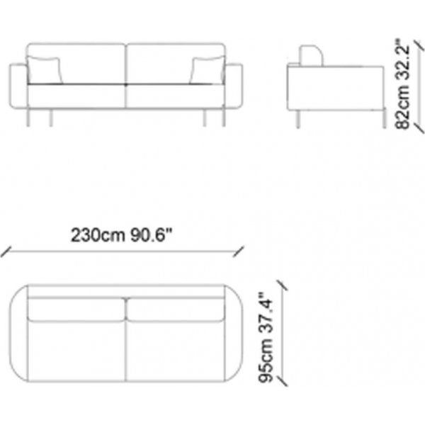 Mint 3-seters sofa - Pudderrosa Mint 3-seters sofa - Pudderrosa
