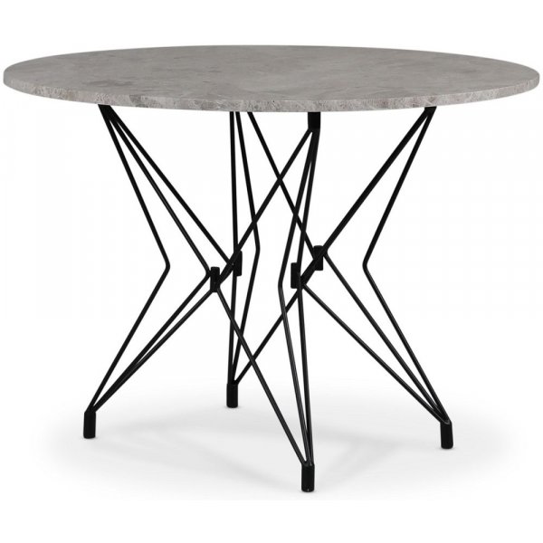 Zoo spisebord 105 cm - Svart / Slvmarmor