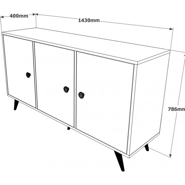 Vilamo skjenk 12 - Furu/hvit