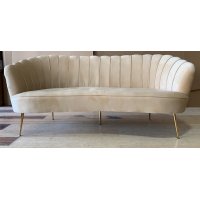 Snäckan 3-seter sofa - Beige fløyel / Messing Snäckan 3-seter sofa - Beige fløyel / Messing