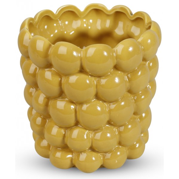 Krukke Big Bouble H18 cm - Lysegul