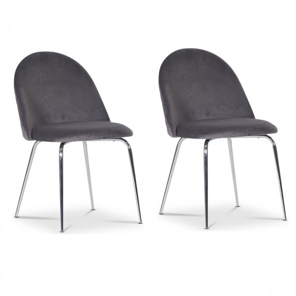 Plaza velvet stol - Gr / Krom + Mbelftter