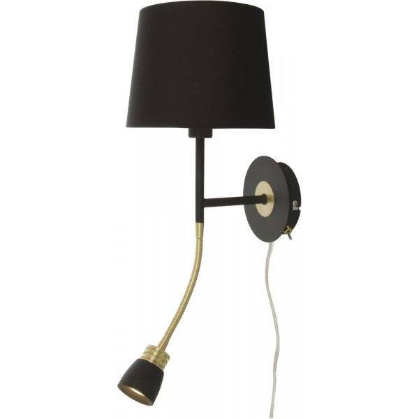 Vegglampe Eketorp - Svart / matt messing