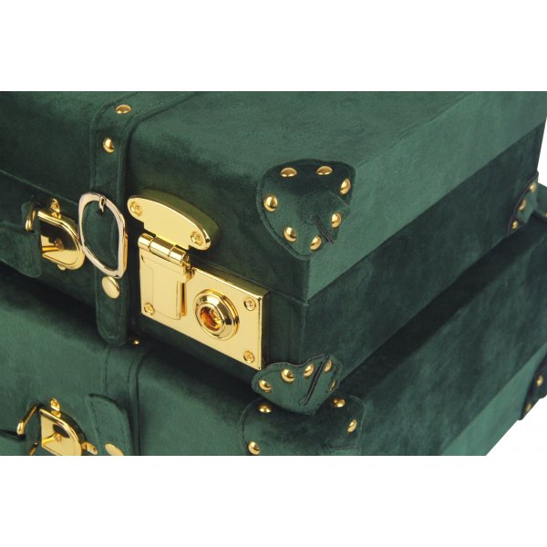 Petit koffert, sett med 2 stk - Mørkegrønn (Fløyel) Petit koffert, sett med 2 stk - Mørkegrønn (Fløyel)