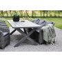 Jacksonville utendrs spisegruppe: grtt bord 220 cm, inkludert 6 stk. Mercury lenestoler i gr kunstrotting