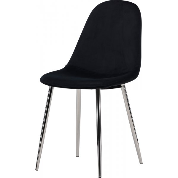 Bridge spisestuestol - Sort fløyel/krom Bridge spisestuestol - Sort fløyel/krom