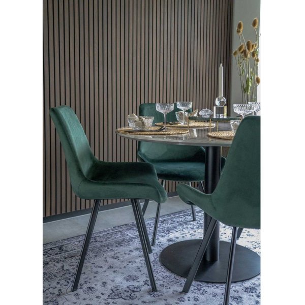 Bolzano spisebord - Marmor imitasjon / svart - 110