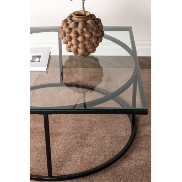 Scanner salongbord 90 x 90 cm - Sort