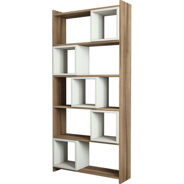 Box bokhylle - Valnøtt/krem Box bokhylle - Valnøtt/krem