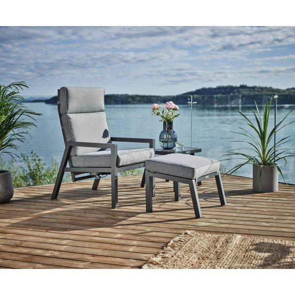 Lerida recliner-sett - Gr� + Tekstilpleie for m�bler