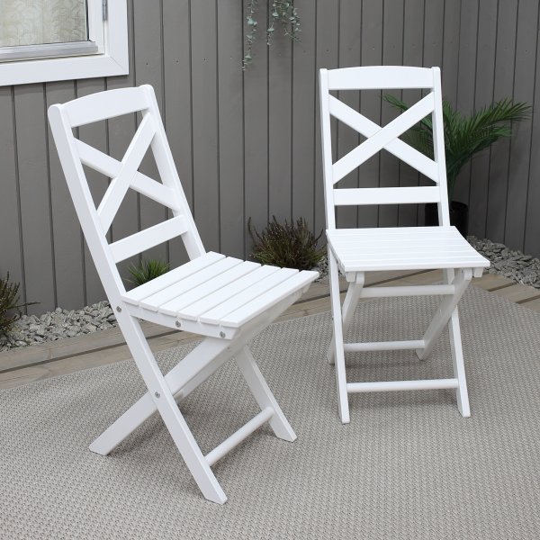 Wilma hvit terrassestol + Tekstilrens for mbler