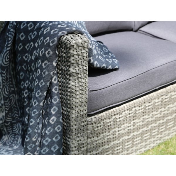 Boviken hjørnesofa med fotskammel - Grå kunstrotting Boviken hjørnesofa med fotskammel - Grå kunstrotting