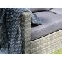 Boviken hjrnesofa med fotskammel - Gr kunstrotting