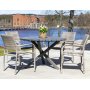 Scottsdale utespisegruppe med 4 stk karmstoler (stablebare) og spisebord 112 cm - Gr kunstrotting