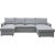 Trn Gr Sovesofa / U-formet sofa + Mbelpleiesett for tekstiler