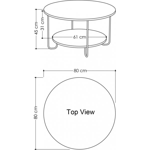 Corro salongbord - Lys mokka
