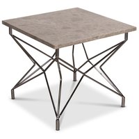 Cliff sofabord 55 x 55 cm - Beige marmor / Krom Cliff sofabord 55 x 55 cm - Beige marmor / Krom