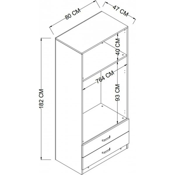 Yaman garderobeskap 80 x 47 x 182 cm - Furu Yaman garderobeskap 80 x 47 x 182 cm - Furu