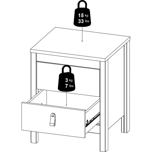 Madrid nattbord - Svart
