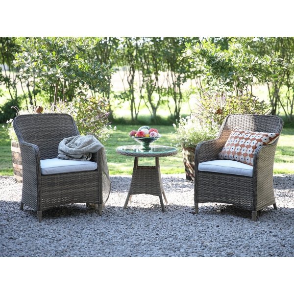 Mercury salonggruppe lenestoler med runde sidebord - Kunstrotting