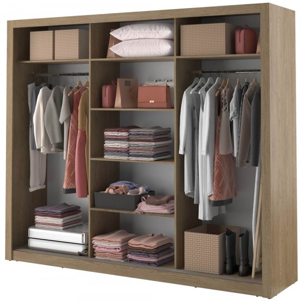 Mervyn garderobe med speil - Shetland eik Mervyn garderobe med speil - Shetland eik