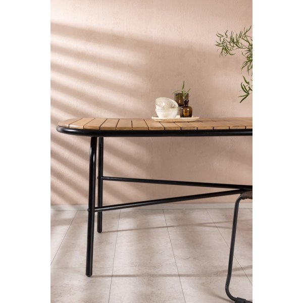 Holmbeck spisebord 200 x 90 cm - Sort/Natur Holmbeck spisebord 200 x 90 cm - Sort/Natur